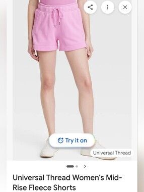 Universal Thread Bubblegum Pink Women's Mid-Rise Fleece Shorts🎈